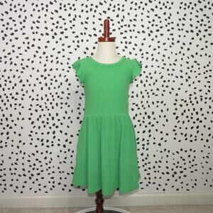 Old Navy Green Ribbed Ruffle Sleeve Girls Skater Dress